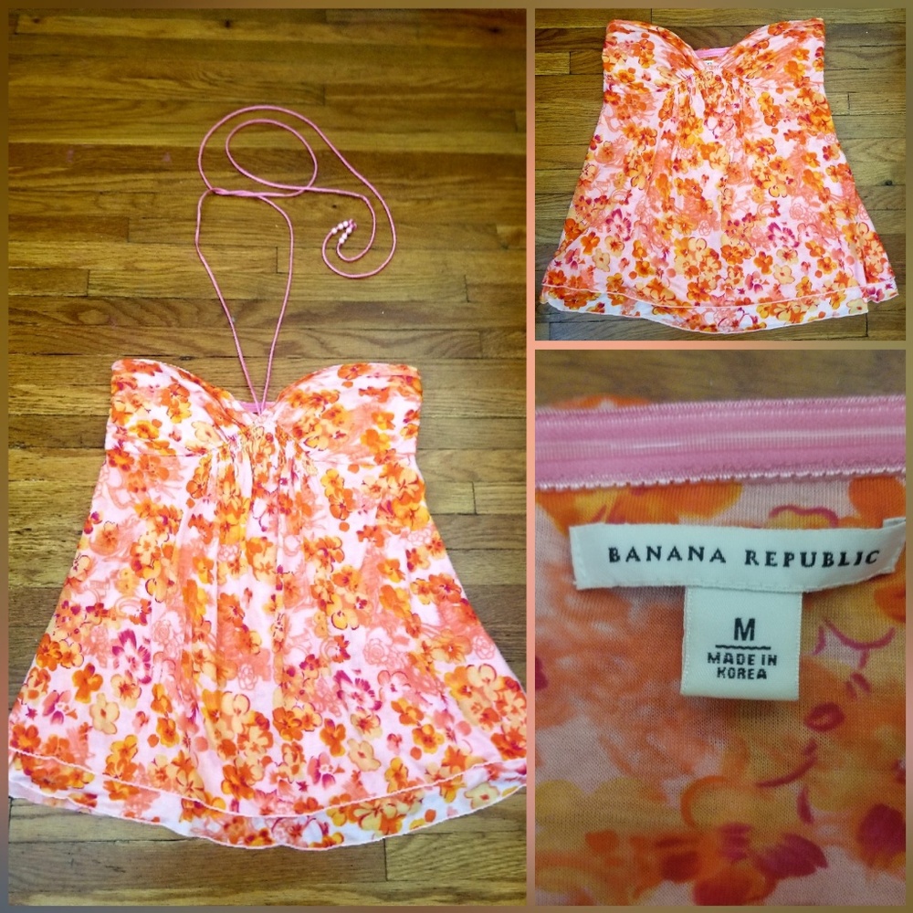 EUC Banana Republic Floral Top Strapless or Halter